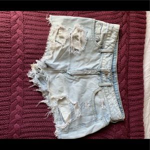 BDG super high rise jean shorts